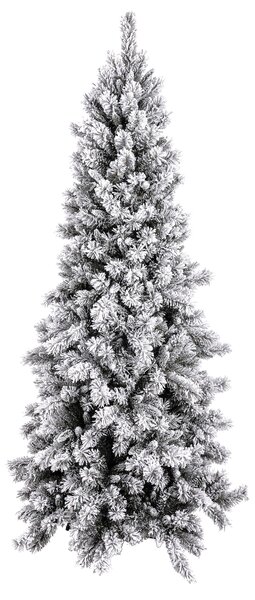 Albero di Natale Artificiale H198 cm Abete Mixed Slim innevato 875 Tips Verde