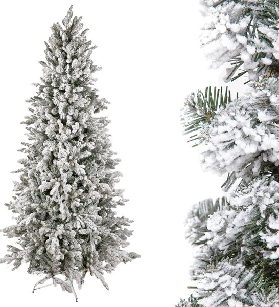 Albero di Natale Artificiale H230 cm Abete Cervino con Neve 1026 Tips Verde