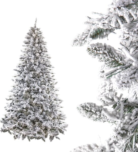 Albero di Natale Artificiale H230 cm Abete innevato 6670 Led e 1274 Tips