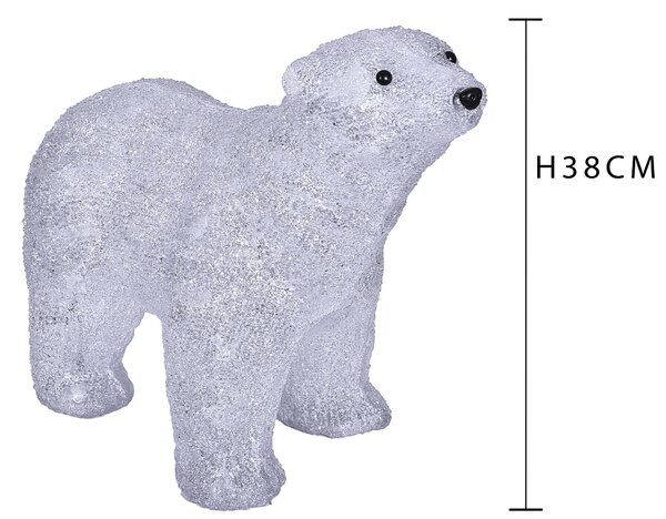 Orso con 80 Led H38 cm in Plastica