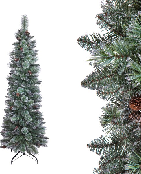 Albero di Natale Artificiale H180 cm Abete Slim S333 Tips Verde