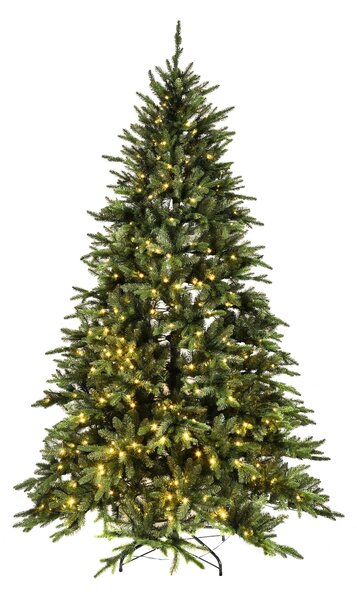 Albero di Natale Artificiale H230 cm Abete Nebraska 3170 Tips con 460 Led Verde