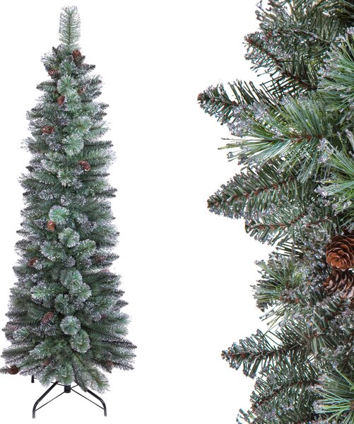 Albero di Natale Artificiale H210 cm Abete Slim 479 Tips Verde
