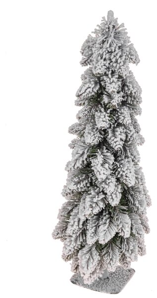Mini Albero di Natale Artificiale H60 cm Abete Slim con Neve Verde