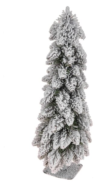 Mini Albero di Natale Artificiale H60 cm Abete Slim con Neve Verde
