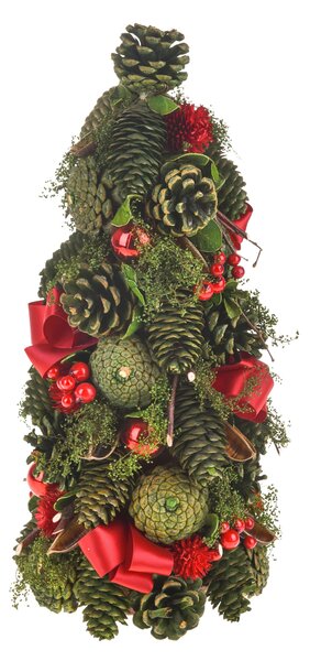Cono Decorativo con Fiocchi H36 cm Verde