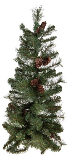 Mini Albero di Natale Artificiale Abete da Parete H90 cm con Pigne 78 Tips Verde