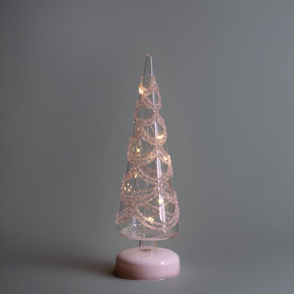 Set 2 Alberi Coni Decorativi con Led H30 cm