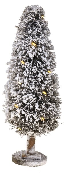 Albero innevato Slim con 24 Led H60 cm Marrone