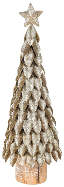 Abete in Metallo con Glitter H40 cm Oro