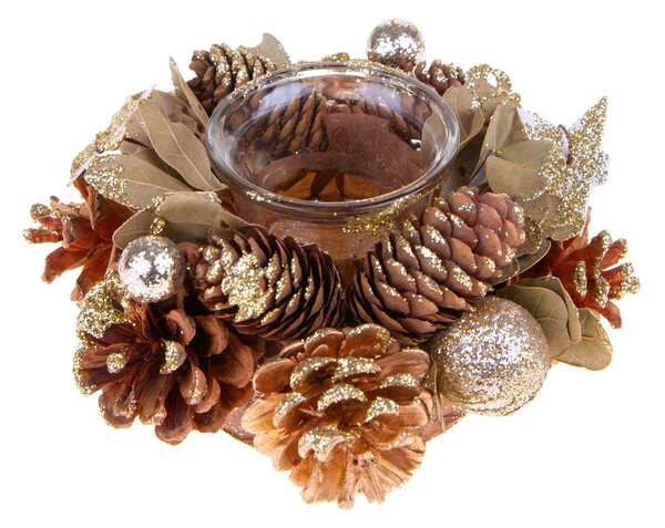 Set 4 con Tavola Natale con Stelle e Pigne Ø15 cm