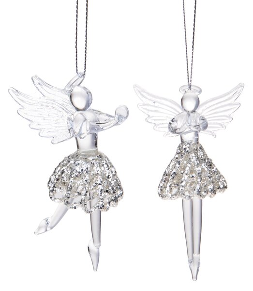 Set 6 Angeli 10 cm Silver