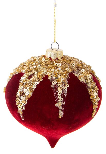 Set 4 Onion Velvet con Strass Ø10 cm Oro