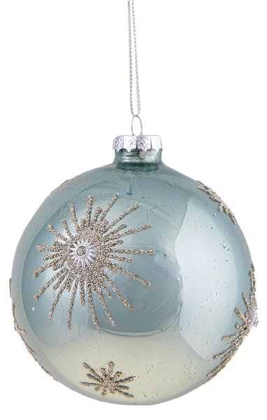 Set 4 Palline Decorative per Albero di Natale con Sole e diamanti Ø10 cm Avio