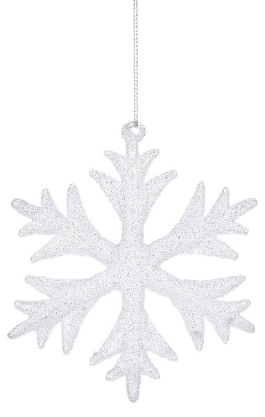 Set 4 Fiocco con Neve Glitter Ø12 cm Clear/Glitter