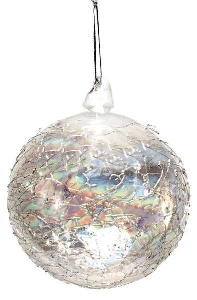 Set 8 Palline Decorative per Albero di Natale Iridescente Ø10 cm Clear