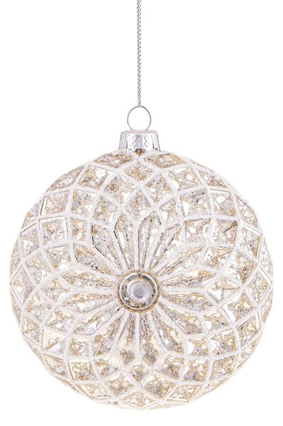 Set 4 disco con Strass Ø11 cm Bianco