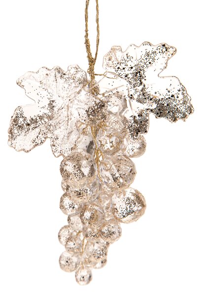 Set 12 Decoro Uva Natalizia 15 cm Champagne