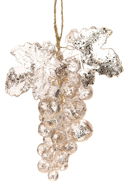 Set 12 Decoro Uva Natalizia 15 cm Champagne