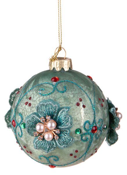 Set 8 Palline Decorative per Albero di Natale con Stelline Ø10 cm Clear/Oro