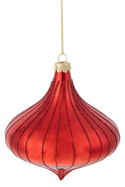 Set 8 Trottola Ø10 cm Rosso/Rosso Glitter