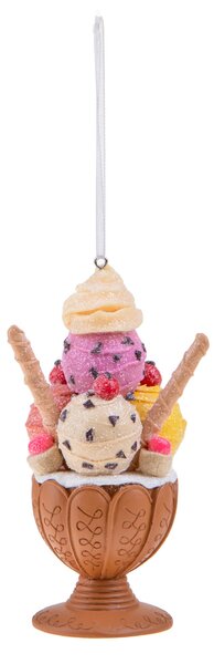 Set 2 Coppa Gelato Decoro 11,5 cm Bianco/Rosso/Verde
