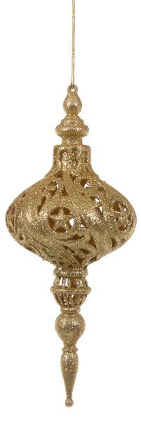 Set 12 Palline Decorative per Albero di Natale con Punta H19,8 cm Oro