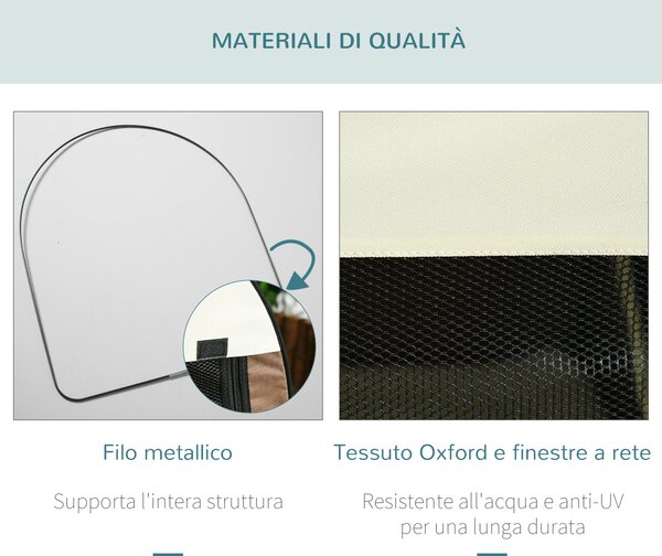 PawHut Trasportino Pieghevole per Cani e Gatti, Porta e Finestre in Rete, Tessuto Oxford, Viaggi Sicuri, 70x51x59cm - Marrone|Aosom