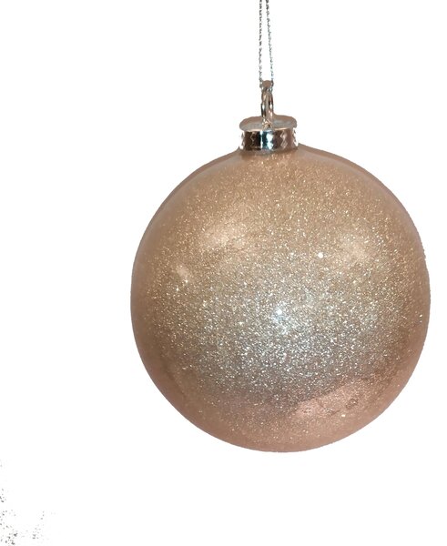 Set 16 Palline Decorative per Albero di Natale con Glitter Ø8 cm Champagne