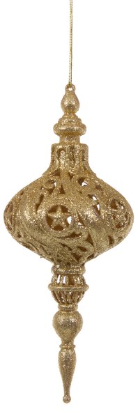 Set 12 Palline Decorative per Albero di Natale con Punta H19,8 cm Oro