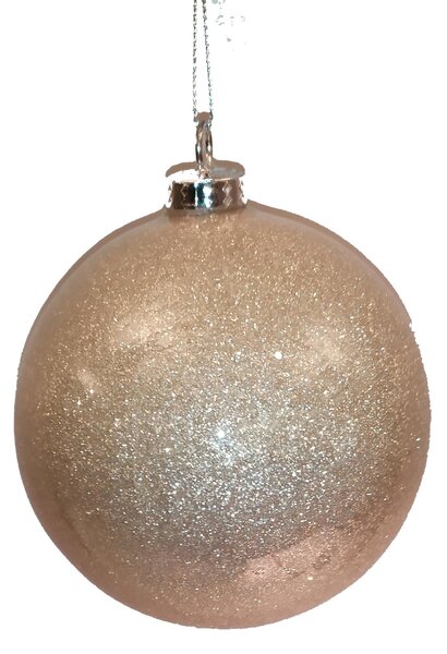 Set 12 Palline Decorative per Albero di Natale con Glitter Ø10 cm Champagne