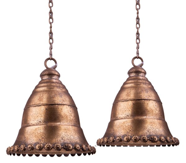 Set di 2 Campane con Greca 22 cm Champagne