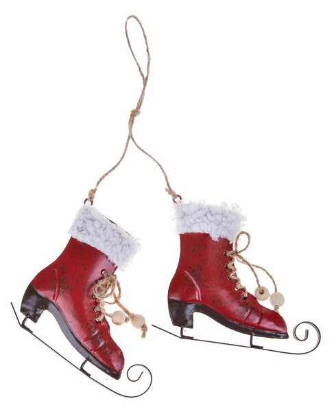 Set 4 Pattini con Decoro 11,5 cm Rosso