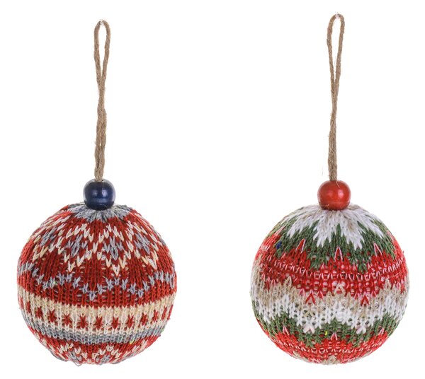 Set 16 Palline Decorative per Albero di Natale Lana H9 cm