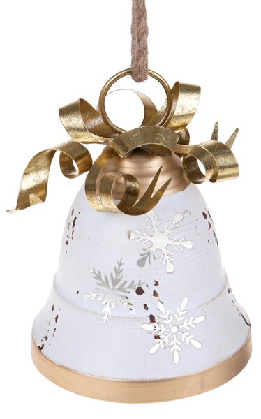 Campana con Fiocco 28 cm Crema/Oro