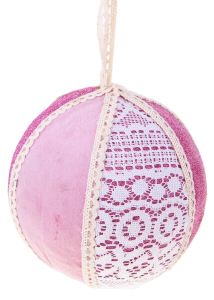 Set 6 Palline Decorative per Albero di Natale Tessuto Ø12 cm