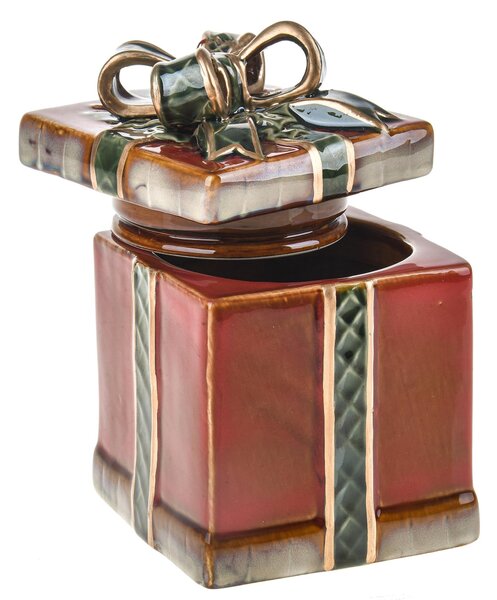 Set 2 Pacco Regalo Contenitore 10X10 cm Rosso