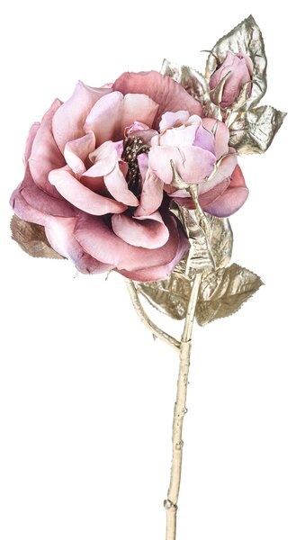 Set 6 Rosa inglese con Glitter H48 cm