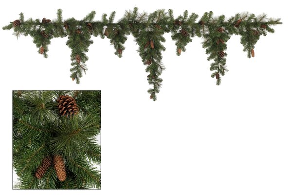 Ghirlanda di Pigne con Drop 333 Tips H270 cm Verde