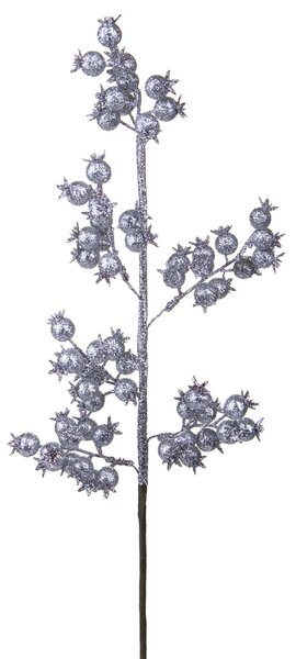 Set 12 Rami Rosa Selvatica H69 cm Silver