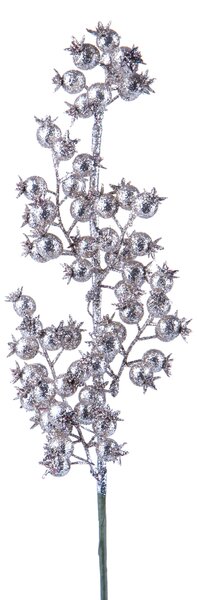 Set 12 Rami Rosa Selvatica H69 cm Silver
