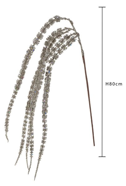 Set 6 Amaranthus Pedente con Glitter H80 cm