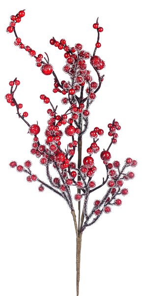 Set 4 Rami Ilex Ghiacciato 70 cm Rosso