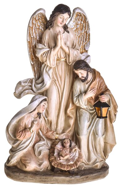 Natività con Angelo H23 cm in Resina