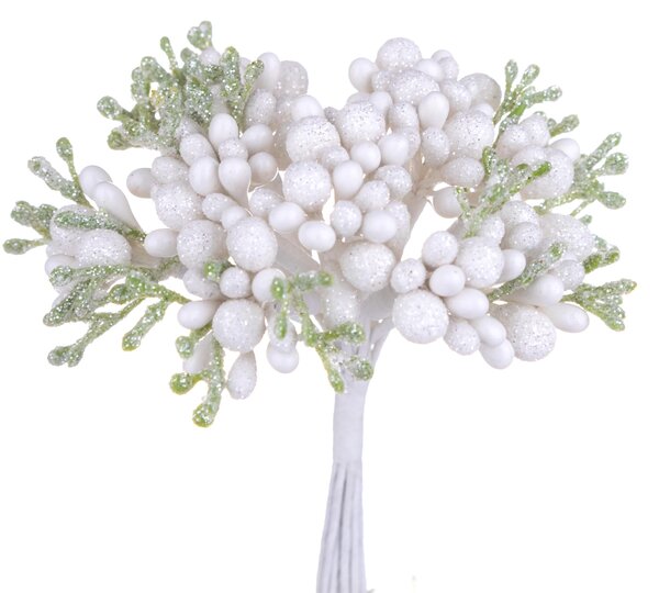 Set 12 Pick Bacche H12 cm Bianco