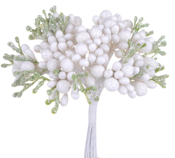 Set 12 Pick Bacche H12 cm Bianco