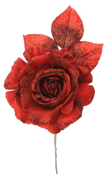 Set 12 Rose Pick con glitter Ø15 cm Rosso