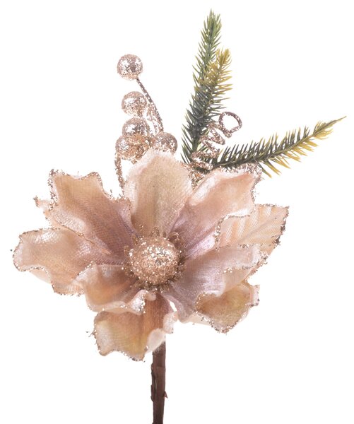Set 12 Pick con Magnolia H21 cm Champagne