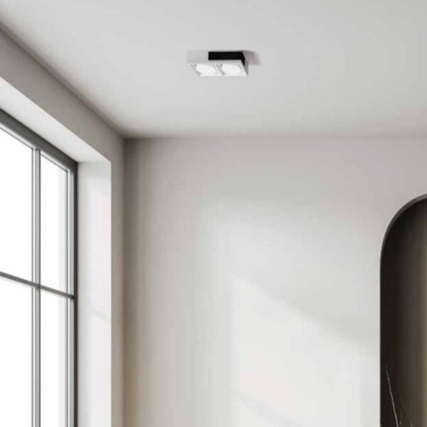 Plafoniera moderna sforzin illuminazione velia pl2 t546 t547 t548 gx53 led gesso metallo - Sforzin Illuminazione