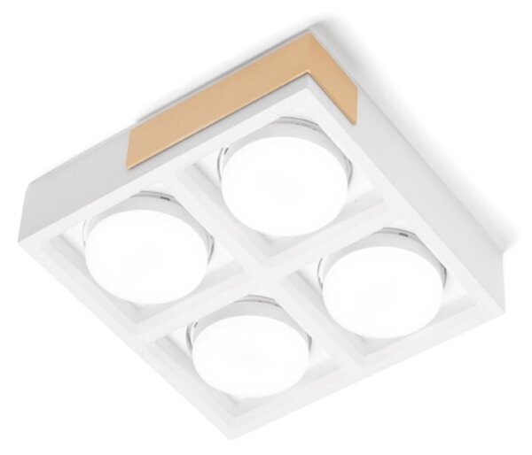 Plafoniera moderna sforzin illuminazione velia pl4 t549 t550 t551 gx53 led gesso metallo - Sforzin Illuminazione